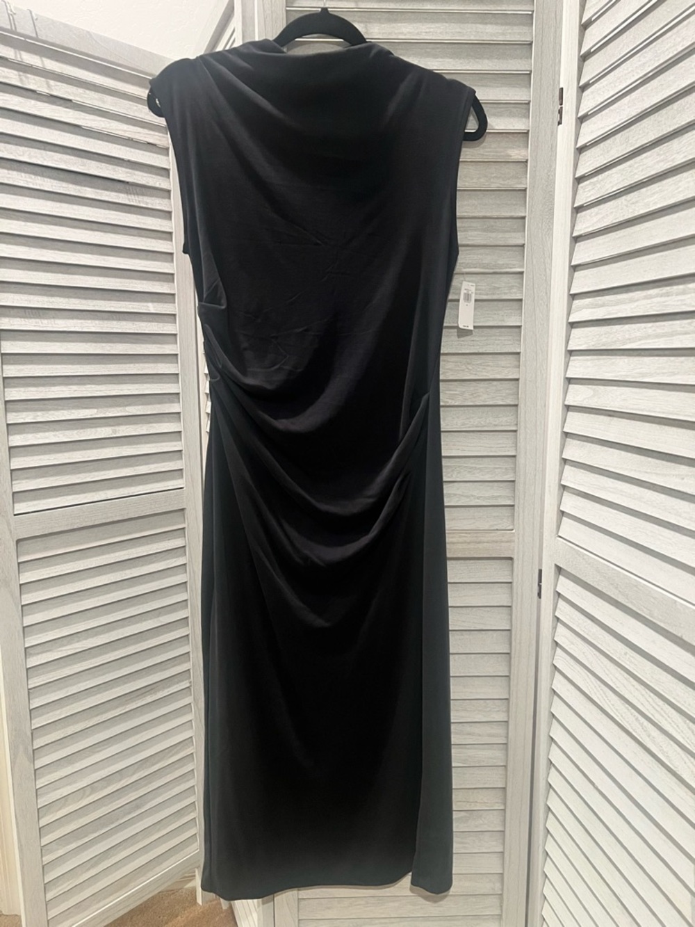 Old Navy - Sleeveless Black Draped Midi Dress, sz Sm, NWT